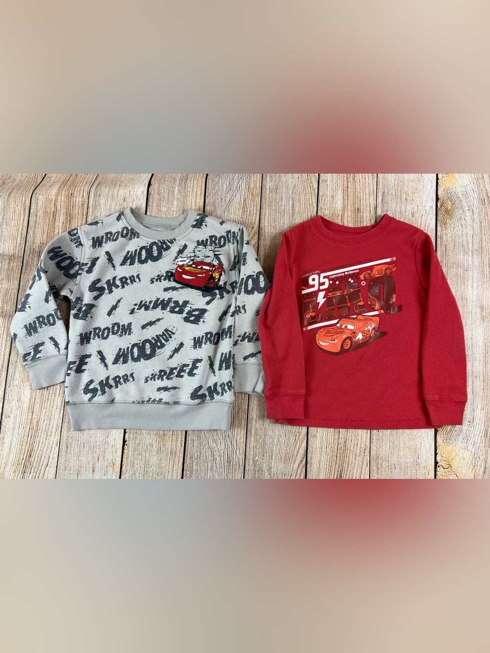Disney Lighting McQueen Toddler Sweatshirt & Thermal Longsleeve Shirt Size 4/5